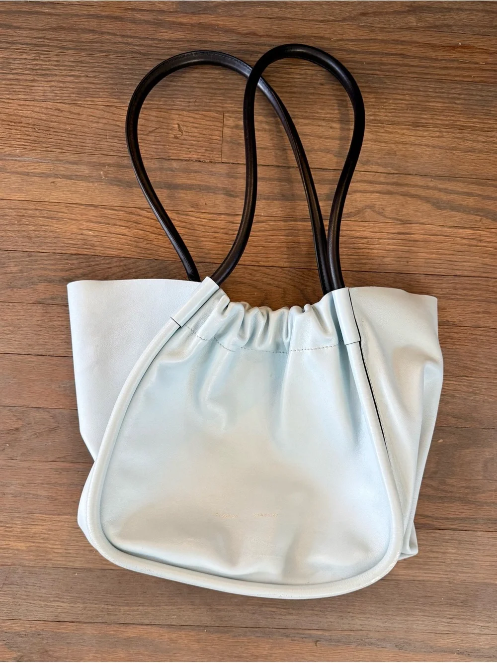 Proenza Schouler Light Blue Tote with Dark Brown Handles
